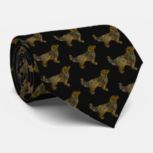 Cravate Golden Retriever Chien Silhouette Halloween Noir