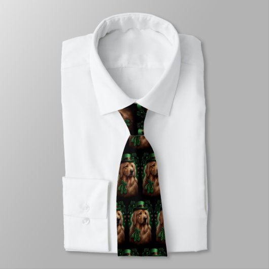 Cravate Golden Retriever Dog in St. Patrick's Day (Attaché)