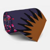 Cravate Golden Sunburst pointillé géométrique foncé magent (Roulé)