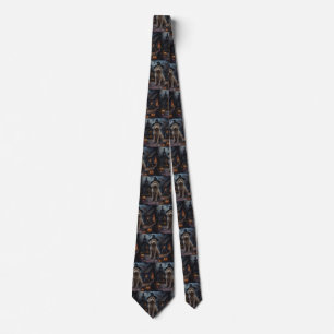 Cravate Goldendoodle Citrouille Halloween effrayant