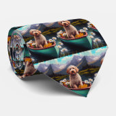 Cravate Goldendoodle on a Paddle : Une aventure Pittoresqu (Roulé)