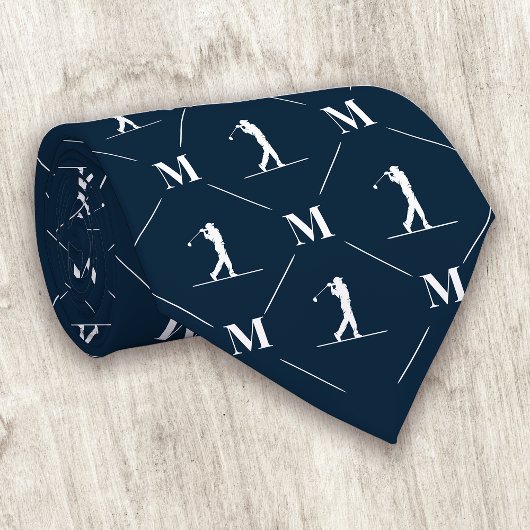 Cravate Golfer Monogramme Motif concepteur initial