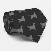 Cravate Gordon Setter Chien Silhouettes Motif Grey (Roulé)