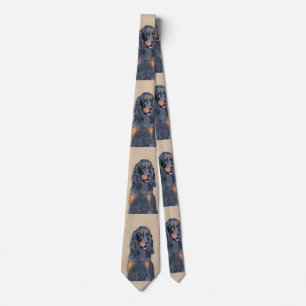 Cravate Gordon Setter Peinture - Joli art original chien