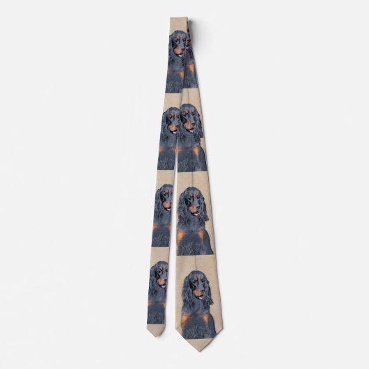 Cravate Gordon Setter Peinture - Joli art original chien (Dos)