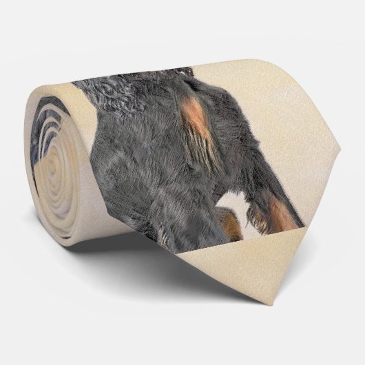 Cravate Gordon Setter Peinture - Joli art original chien (Roulé)