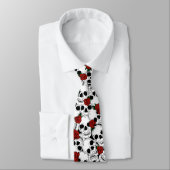 Cravate Goth Skulls et Red Roses Patternes (Attaché)