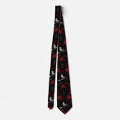 Cravate Gothic Red Roses Red Chain Hearts White Crow (Dos)