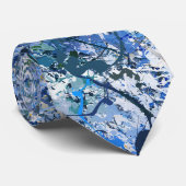 Cravate Gouttes Bleues Abstraction (Roulé)