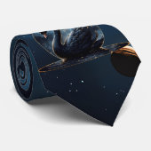 Cravate Grace galactique : Le cygne noir. (Roulé)