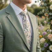 Cravate Graceful Pastel Wildflowers