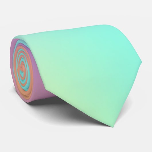 Cravate Gradient arc-en-ciel Pastel Freeform (Roulé)
