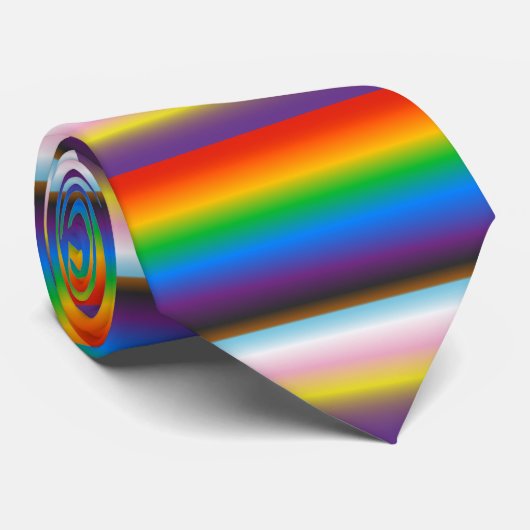 Cravate Gradient de drapeau de la fierté de progrès inclus (Roulé)