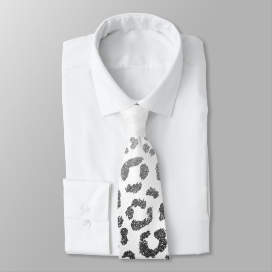 Cravate Gradient noir d'empreinte de léopard de parties (Attaché)