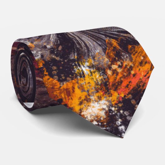 Cravate Gradient orange et charbon de bois (Roulé)