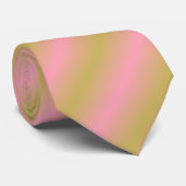 Cravate Gradient rose et or rayé (Roulé)