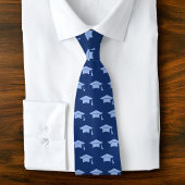 Cravate Graduation Navy Blue Cap Icon Pattern Bold Classy