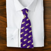 Cravate Graduation Purple Gold Foil Cap Icon Pattern Bold