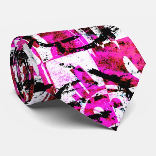 Cravate Graffiti de Pink Checkers (Roulé)