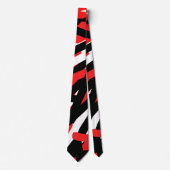 Cravate Graffiti noir, blanc et rouge (Devant)