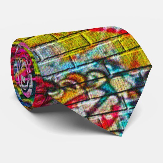 Cravate Graffiti NY urbain souterrain (Roulé)