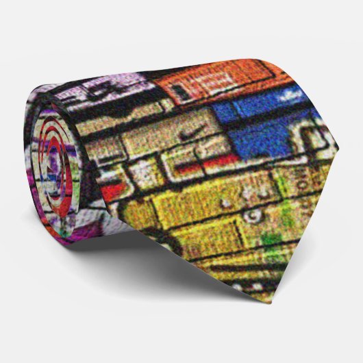 Cravate Graffiti NY urbain souterrain (Roulé)