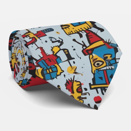 Cravate Graffiti Pop Art (Roulé)