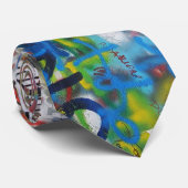 Cravate Graffiti print teen pattern background (Roulé)