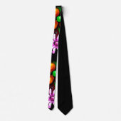 Cravate Graffiti Style Fleurs & Ladybug rose violet rouge (Dos)