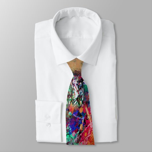 Cravate Graffiti Wall et Spray Paint Splatter (Attaché)