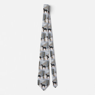 Cravate Grand Bouvier Suisse Noël sous la neige