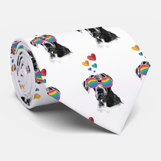 Cravate Grand chien Danse avec Coeurs Saint-Valentin (Roulé)