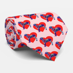 Cravate Grand Chien Danse Valentines Jour Cou rose rouge