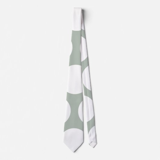 Cravate Grand motif de pois : Vert neutre (Devant)