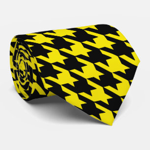 Cravate Grand pied jaune et noir