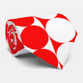 Cravate Grand rouge génial et le blanc pointille la (Roulé)