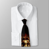 Cravate Grand Tissu Dragon Rouge (Attaché)