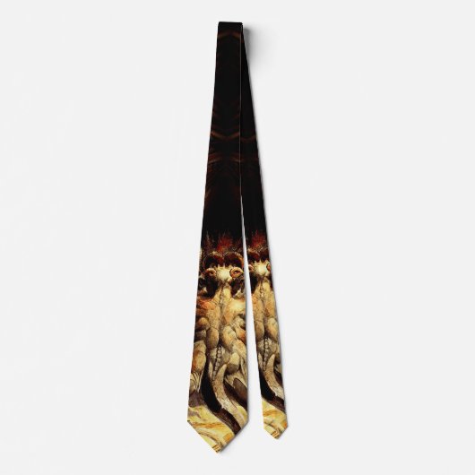 Cravate Grand Tissu Dragon Rouge (Devant)