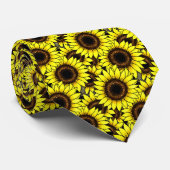 Cravate Grand Tournesol Jaune Doré (Roulé)