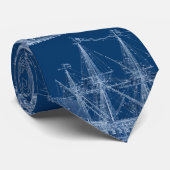 Cravate grande bleue de modèle de bateau de (Roulé)