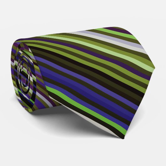 Cravate Grandes bandes multicolores irridicules (Roulé)
