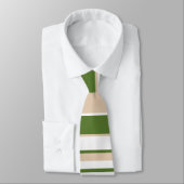 Cravate Grandes complexes - Blanc, Sable et Vert Palme (Attaché)