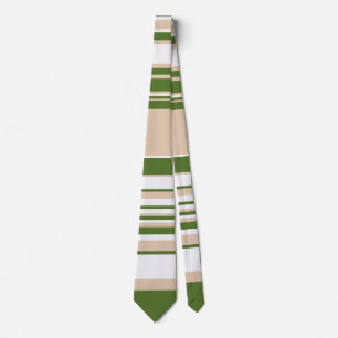 Cravate Grandes complexes - Blanc, Sable et Vert Palme