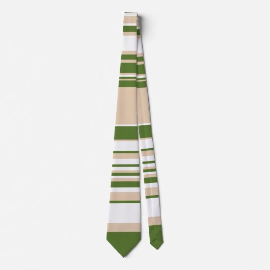 Cravate Grandes complexes - Blanc, Sable et Vert Palme (Devant)