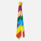 Cravate Grandes Diagonales colorées Modernes (Devant)