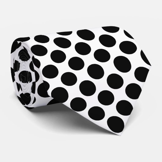 Cravate Grands points rétro - noir et blanc (Roulé)