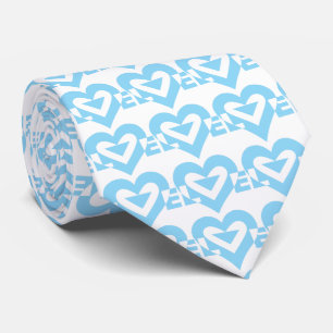 Cravate Graphique d'amour cool, Bleu