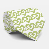Cravate Graphique d'amour cool, Vert Sage (Roulé)