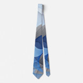 Cravate Graphique d'art fractal gris bleu Abstrait moderne (Devant)
