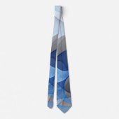 Cravate Graphique d'art fractal gris bleu Abstrait moderne (Dos)